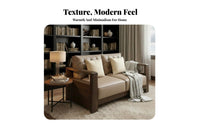 Nordic Design Wooden Frame Sofa New Chinese and & fashion Couch authentic leather Upholstery Household Furniture Available in Multiple Sizes for Apartment Dwellers, Interior Designers, Living Room, Reception Area, Office, book alcove alcove