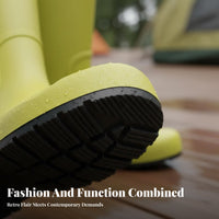 Women's Rubber Boots Non-Slip Knee-High Rain Boots Korean Design for Students, Rainy Days, Commuting, Gardening