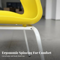 Stackable Design Armless Molded Shell Chair Space-Saving Armless Utility Chair Minimalist & aesthetic Multipurpose Seat Ergonomic Support for Office Workers, Event Planners, Business Owners, Conference Room, Reception Area, Home