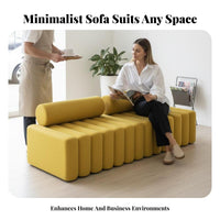 Minimalist Design Upholstered Guest Settee Long Strip Shape Upholstered Backless Settee Modern Look Commercial Furniture Elegant Aesthetics for Salon Owners, Shop Managers, Interior Designers, Clothing shop, Barbershop, Lobby, Bank