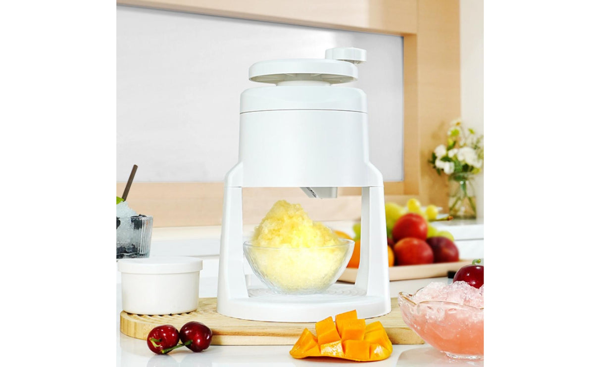 Non-Electric Hand-Crank Ice Shaver Compact Hand Crank Frozen Cone Machine Fast Shaving Kitchen Appliance Easy to Use
