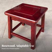 Chinese design Square Wooden Bench Multi-Purpose Low Wooden-Legged Seat Elegant Design Indoor Furniture Space Saving for Homeowners, Interior Decorators, Entryway, Hallway, Living Room, Bedroom
