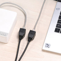 One-to-Two RJ45 Splitter Cable Shielded Ethernet Adapter Cable Wired Networking Equipment Pure Copper for Office Wiring