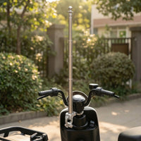 Stainless Steel Telescopic Flagpole Rustproof Flagpole with Mounting Base Locking Flag Pole Heavy Duty for Motorcyclists, Cyclists, Scooters