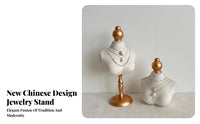 Necklace Display Bust New Chinese Design Necklace Bust Stand Elegant Design Jewelry Mannequin Stand for Retailers, Vendors, Commerce Show, Dresser