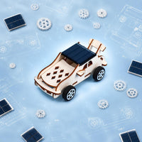 Laser-Cut Wooden Car Model Slotjointly Solar-Powered Car Toy