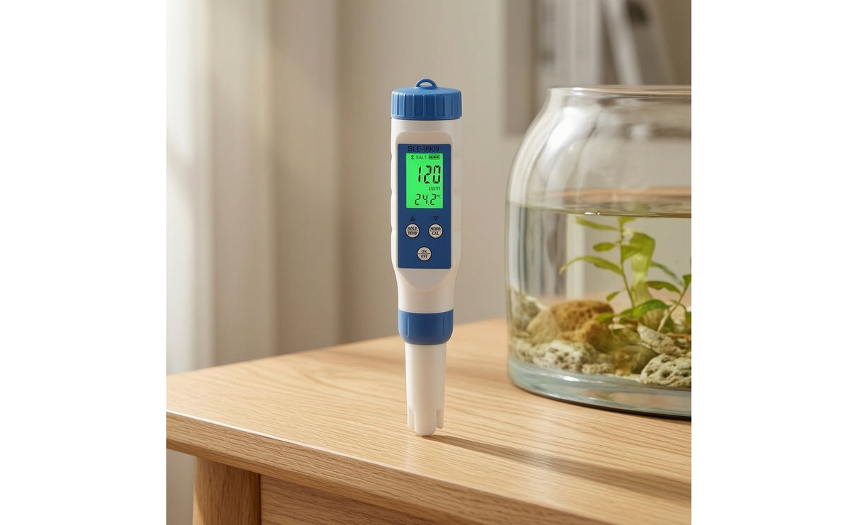 5-in-1 Water Quality Tester Smart Bluetooth Water Tester Multi-Measurement pH TDS Meter for Aquarium Keepers, Soilless Cultivation Growers