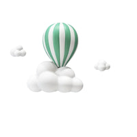 Hot Air Balloon Wall Decor Sculpted for Playroom, Kids, Toddlers