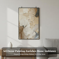Neutral Tones Cream Design Abstract Painting Ready to Hang Abstract Textured Wall Art Brushed Aluminum Alloy Frame 3D Textured Wall Art for Interior Designers, Business Owners, Gift Givers, Living Room, Entryway, Hallway, Bedroom