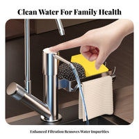 complete Design Soap Dispenser with Sponge Holder Press-Action Pump Multi-Compartment Sink Organizer Easy to Clean Countertop organizer Rustproof for Homemakers, Adults
