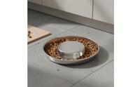 Stainless Steel Slow Feeder Bowl Promotes Digestion Reversible Dog Food Dish for Dogs
