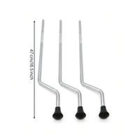 3 Pieces Chrome-Plated Drum Leg with Rubber Foot Bent Floor Drum Leg Non-Slip Hardware Heavy-Duty for Drummers