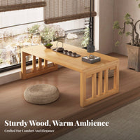 Japanese design Foldable Leg Table Multi-Purpose Foldable Bed Tray Multipurpose Floor Desk Space-Saving for Apartment Dwellers, Remote Workers, Bay area, Bedroom, Living Room, Home Office