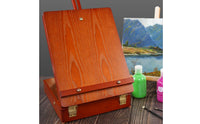 Portable Oil Painting Box Compartmentalized Painting Box with Easel Sturdy Sketchbox Hinged for Artists