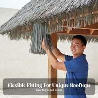Heat Insulating Simulated Straw Roofing Weather Resistant Fake Straw Roof Panel Realistic Appearance for Designers, Gazebo, Tiki Bar, Garden