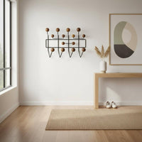 Simple Design Wood Ball Coat Rack Decorative Nordic Coat Hook Rack Rounded Hooks Home Storage Space Saving for Children, Hotel Owners, Entryway, Hallway, Office