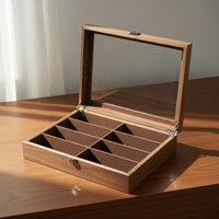Sunglasses Display Organizer Vintage Design Watch and Sunglasses Organizer Wooden Watch Box Debris-Shielded for Dressing Table