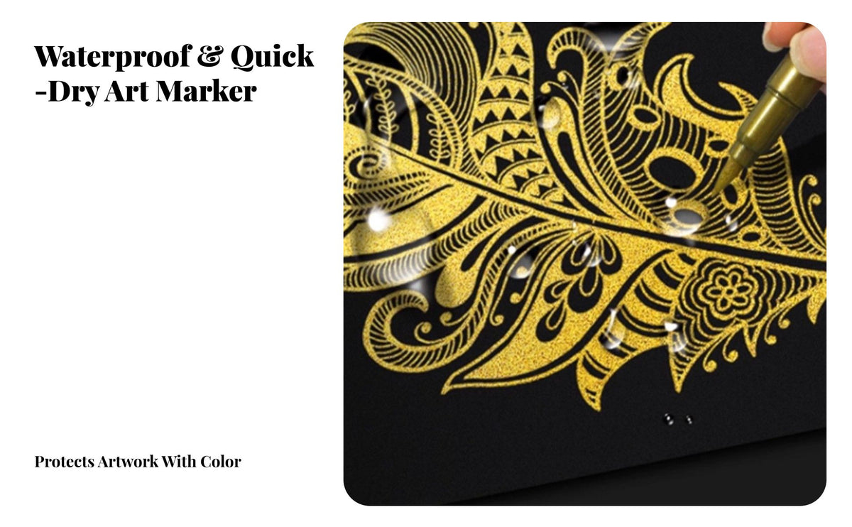 Waterproof Ink Shimmering Brush Marker Fade Resistant Double-sidedEnded Shimmering Writers High Coverage Art Supply Quick Drying for Crafters, Students, Hand Lettering, Scrapbooking, Crafting, Calligraphy