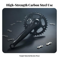 Mountain Bike Crankset Narrow Wide Cogs Square Taper Crankset Square Taper Crank Limb Set High-Strength Aluminum Alloy