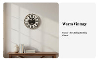 Non-Ticking Wooden Wall Clock Easy to Hang Retro Wall Clock Lightweight for Interior Design Enthusiasts, Seniors, Living Room, Bedroom, Cafe