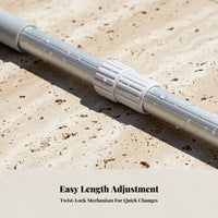 Telescopic Pool Pole, Sturdy, Lifesaving Hook, Cleaning Mesh Attachment