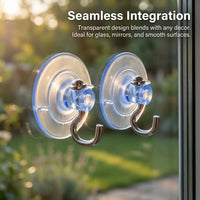 Vacuum Hook Stainless Steel Suction Cup Heavy Duty for Smooth Surface, Removable Hangers for Students and Dorms