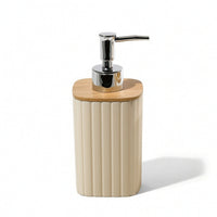Ribbed Soap Dispenser Minimalist Soap Dispenser with Pump Sturdy Container Eco-Friendly for Kitchen