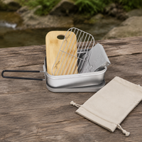 Camping Mug, Aluminum Alloy, 300ml, Direct Fire Compatible, Foldable Handle, Lightweight, Outdoor, Hiking, For Coffee, Soup