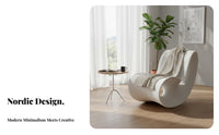Nordic Design Sled Base Rocking Chair designer-inspired Single Armchair Minimalist Aesthetic Indoor Furniture Padded Armrests for Adults, Homeowners, Book Lovers, Living Room, Lounge, Bedroom, perusing corner