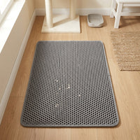Cat Litter Mat, Double Layer Hexagonal Pattern, Waterproof EVA Material for Indoor Pet, Scatter Control Trapping Mat for Cleaner Floors
