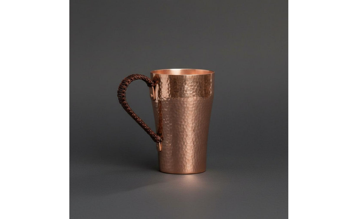 Thickened Thick Copper Drinking Cup Artisanal Handmade Copper Mug Long-Lasting Handmade Tea Cup Vintage Design for Home, Restaurant