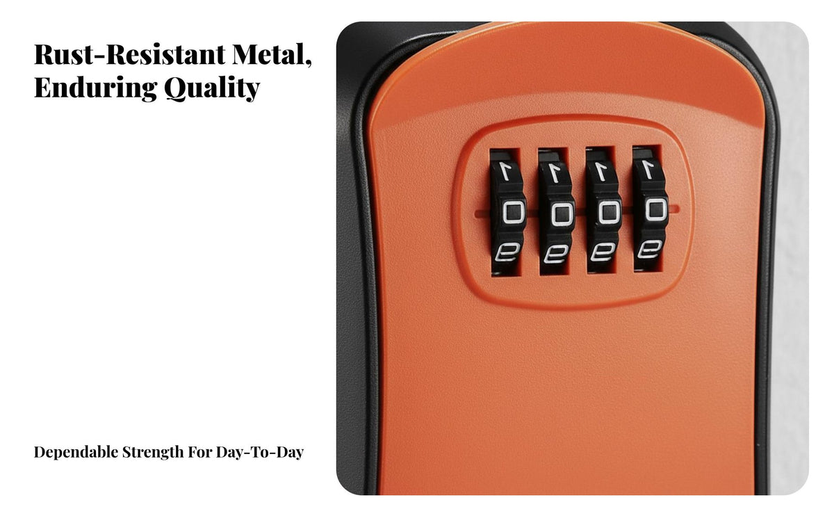 Easy Code Change Wall-Mounted Combination Key Box Anti-Peep Cover Combination Key Lockbox Weatherproof Security Device Heavy-Duty for Property Managers, Estate Agents, Construction Workers, Home Entrance, Office, Garage, Outdoors