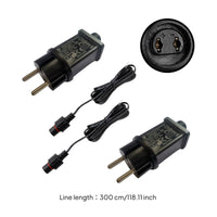 2 Pieces Power Adapter with Extension Cable 12V LED Power Adapter LED Transformer IP44 Waterproof Weather-Resistant