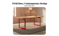 Spacious worksurface Panel Leg Desk Natural Wood Look Large Desk with Metal Legs Multi-Purpose Office Furniture Modern Design for Remote Workers, Professionals, Homeowners, Conference Room, Studio, Bedroom