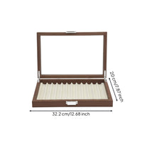 Wooden Pen Storage Box with Transparent Lid Desktop Pen Display Box Rectangular Organizer Luxury for Office
