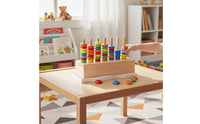 Color Sorting Assembling Rings Logical Thinking Training Rainbow Assembling Rings Wooden Disc Pile Organizer Educational