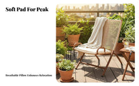 Woven Rope Recliner Foldable Lounge Chair Sturdy Frame Er Proceed Nomic Design for Homeowners, Adults, Balcony, Terrace