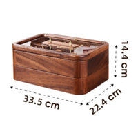 Chinese Design Walnut Wood Candy Dish Great Gift Idea Divided Nut Storage Box Prevents Flavor Mixing for Living Room, Parties