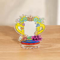 3 inch Clear Acrylic Photo Frame, Cartoon Standee Picture Frame for Instant Photo Display, Modern Small Desk