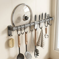 Bedroom and Closet Hanging Rack with Double Rod Design for Extra Storage, Waterproof Aluminium Hook and Pot Lid
