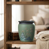 Plant Pots for Indoor Plants and Bonsai Pot, Vintage Style Indoor Plant Pot for Living Room, Semi-Handmade Round Hand-Painted Ceramic Planter