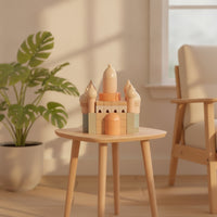 Wooden Castle Block Set Matte Building Set with Box Creative for Toddlers
