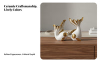 2 Pieces Ideal Housewarming Gift 3 Piece Wealth Aquatic Creature Sculpture Abstract Aquatic Creature Statue Set for New Homeowners