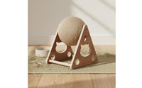 Teeth Grinding Rabbit Feeder Ball Interactive Hay Ball Toy Sturdy Wooden Hay Holder for Rabbits