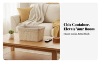 Woven Organizer basket adaptable Handled Storage basket accessible-top Top Design for Adults
