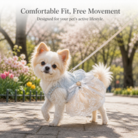 Princess Wedding Dress for Small Dogs and Cats with Leash Ring - Maltese, Ragdoll