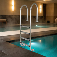 304 Stainless Steel Swimming Pool Ladder Rust-Resistant in-Ground Pool Ladder Rustproof Heavy-Duty