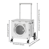 Foldable Pet Trolley Top Opening Pet Trolley Cart Transparent Window for Travel, Shopping