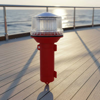LED Marine Beacon Light High Visibility Solar Powered Boat Light Long Battery Sun-Powered Fishing Net Marker for Boaters, Fishermen, Boating