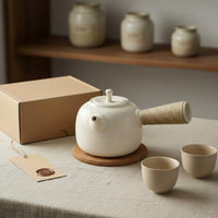 Japanese Design Side Handle Teapot Heat Insulating Side Handle Teapot Teaware Small Kitchenware Leak-Resistant Lid